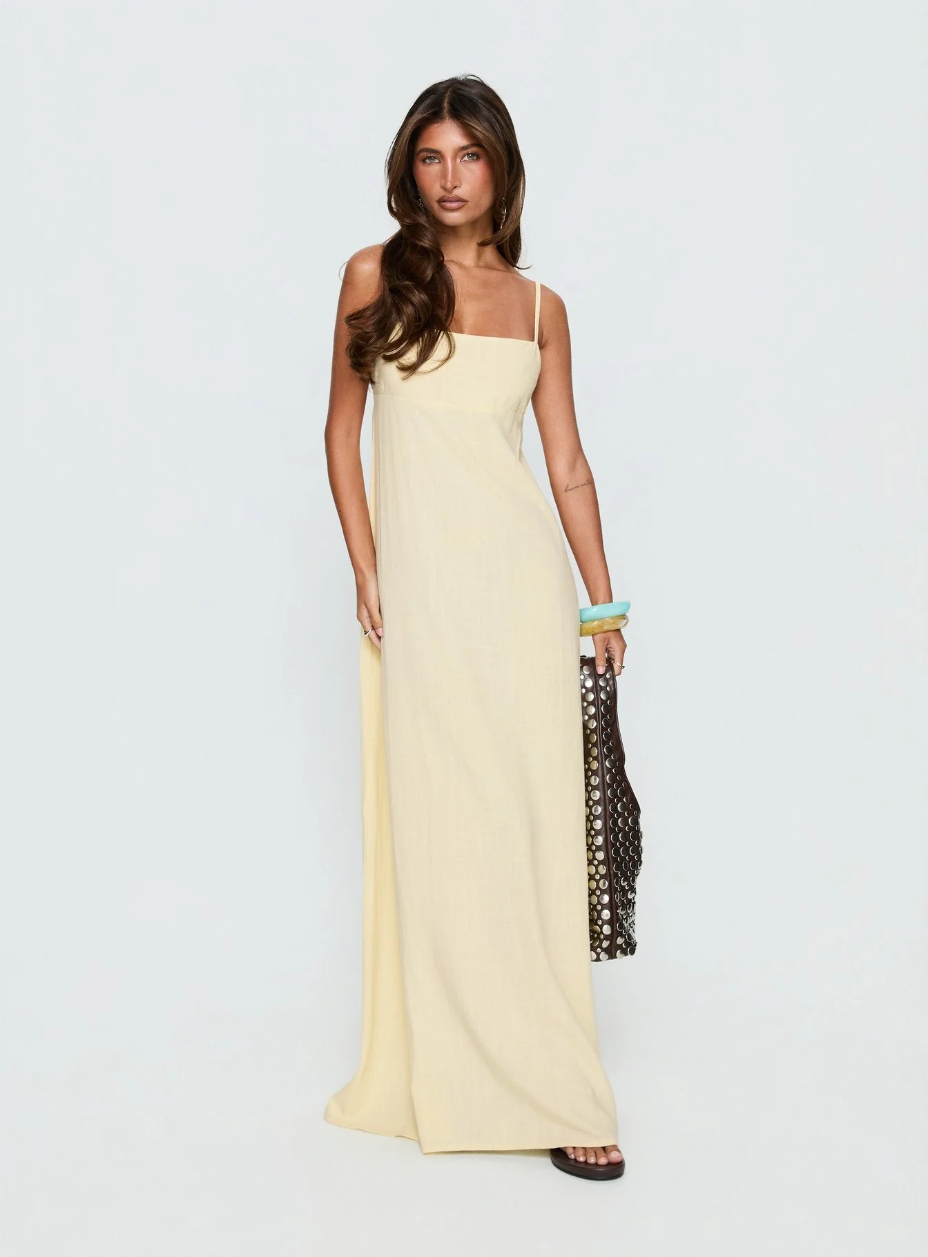 Solie Tie Back Maxi Dress Butter - Image 2