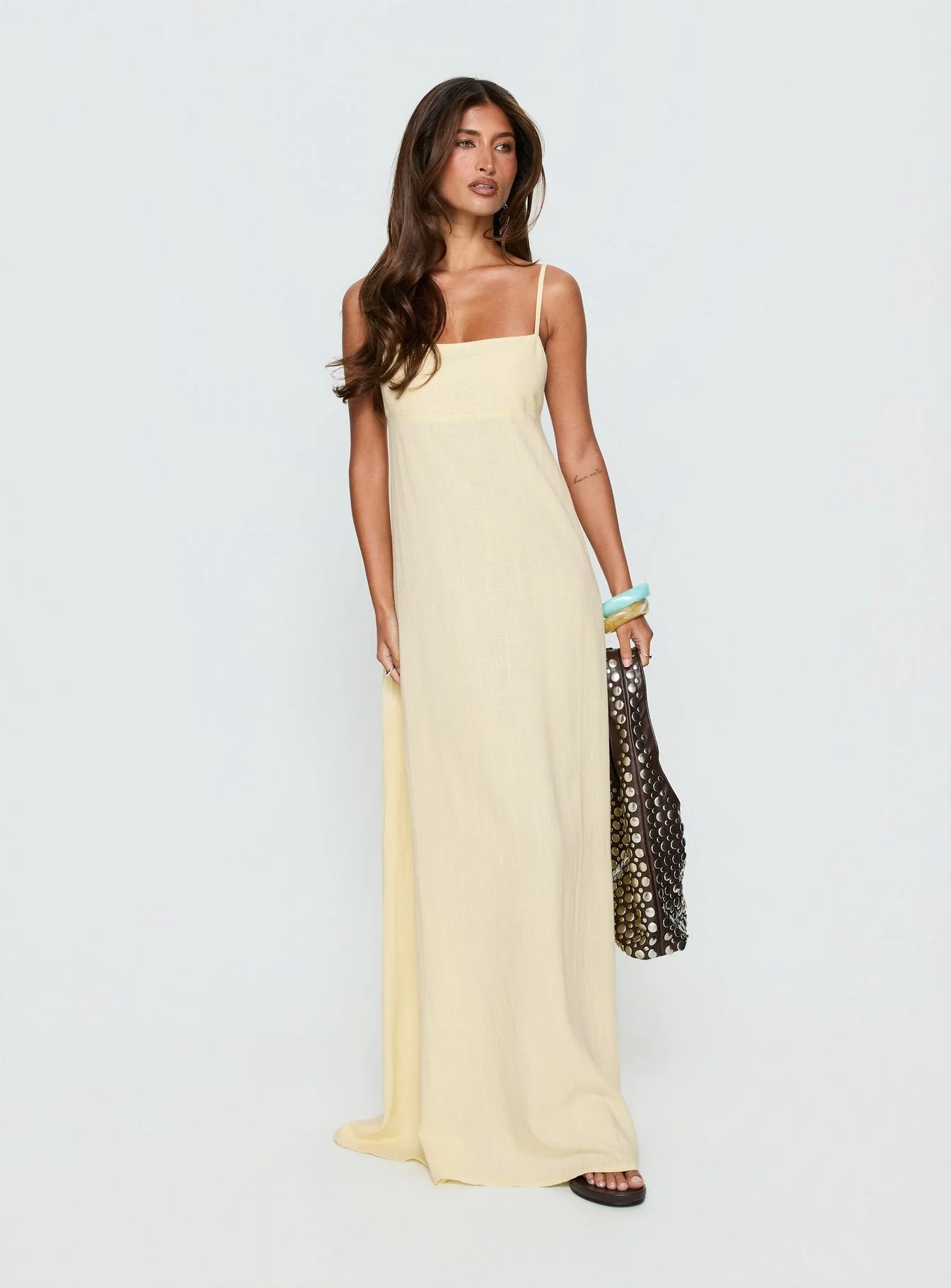 Solie Tie Back Maxi Dress Butter - Image 3