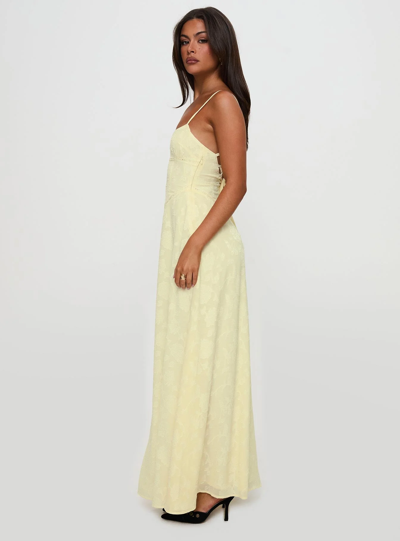 South Of France Maxi Dress Yellow - Image 3
