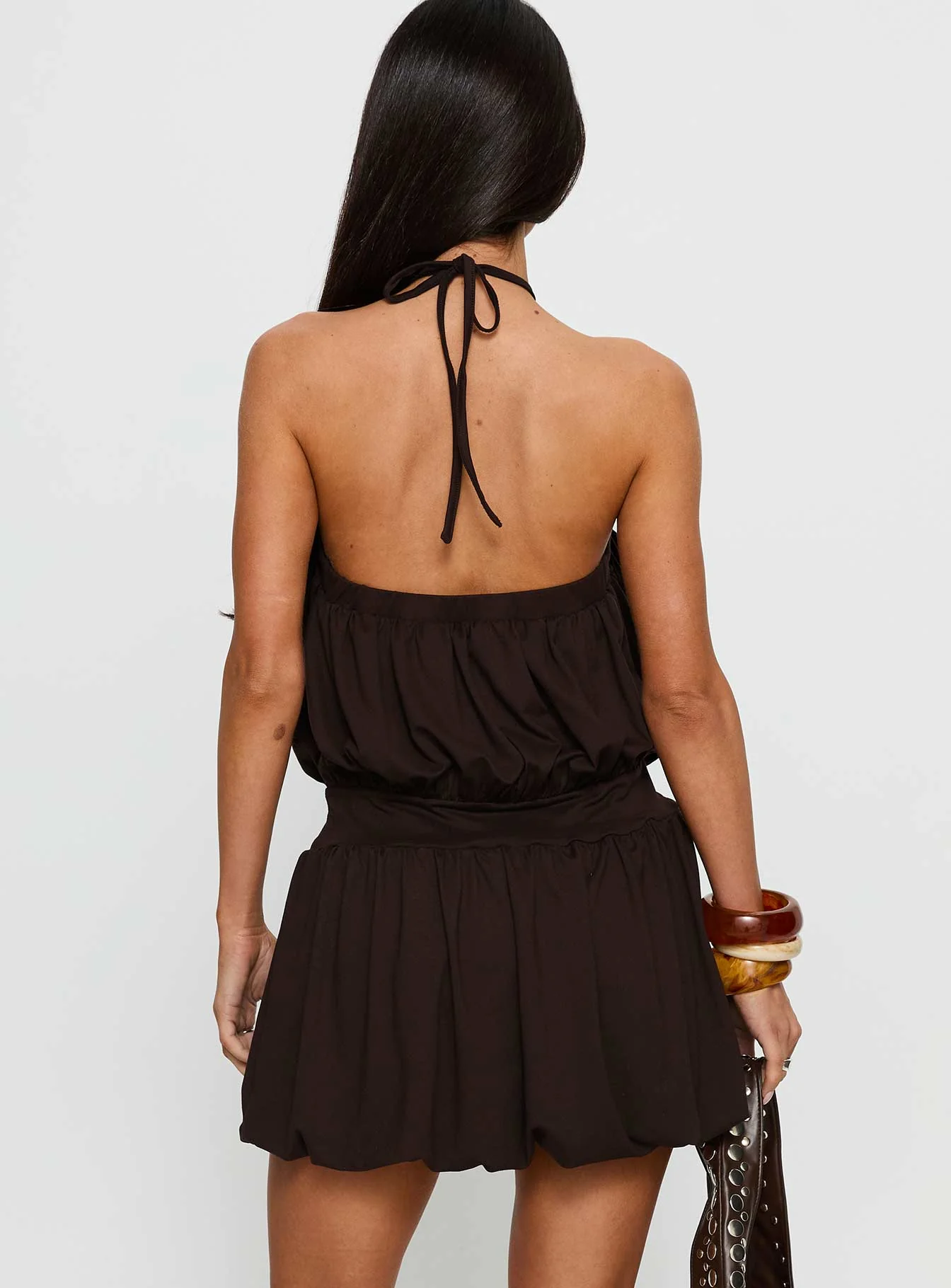 Sunnee Eyelet Detail Romper Brown - Image 5