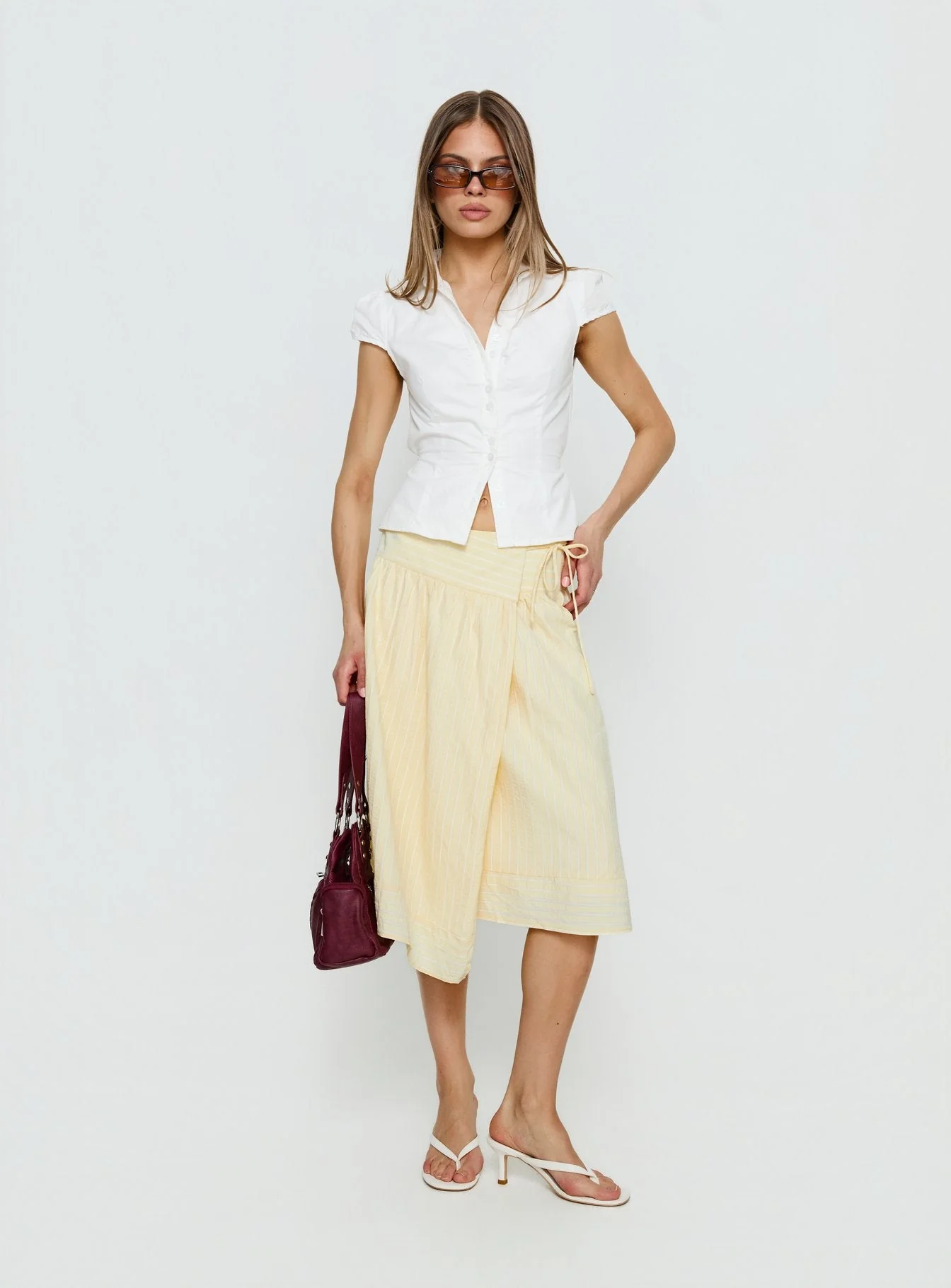 Sunney Wrap Midi Skirt Yellow - Image 3