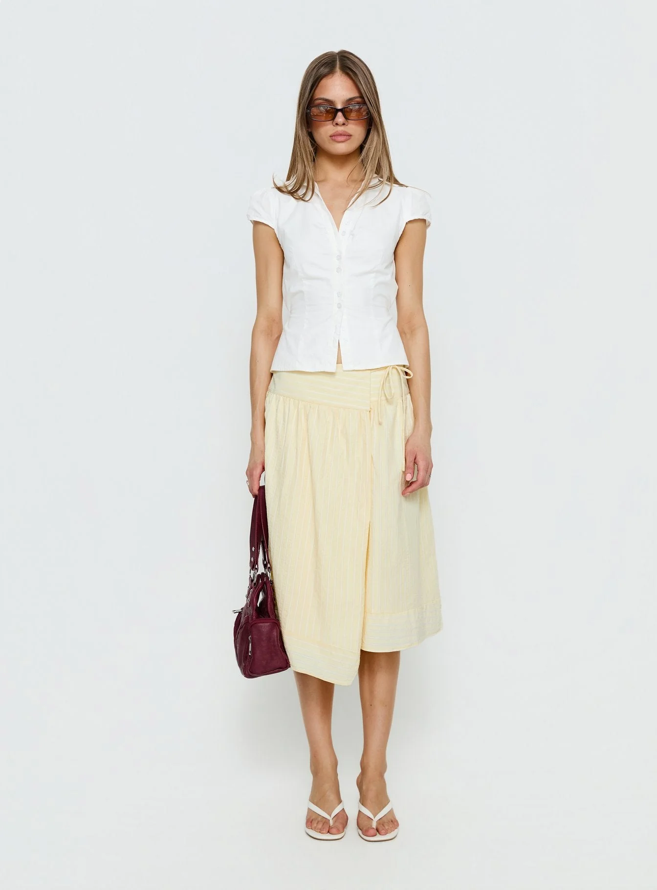 Sunney Wrap Midi Skirt Yellow - Image 7