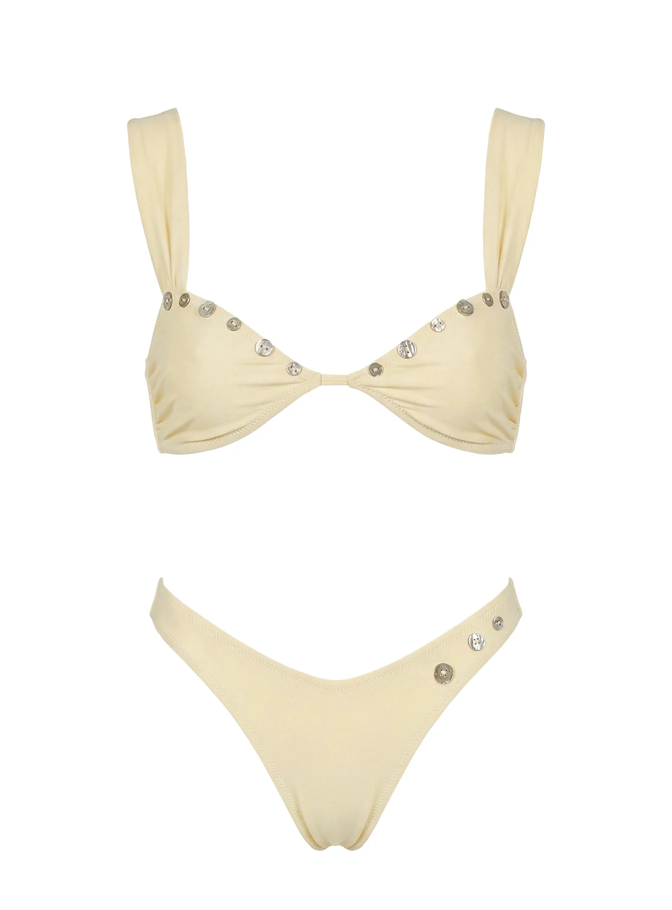 Sunset Club Shell Detail Bikini Top Cream - Image 5