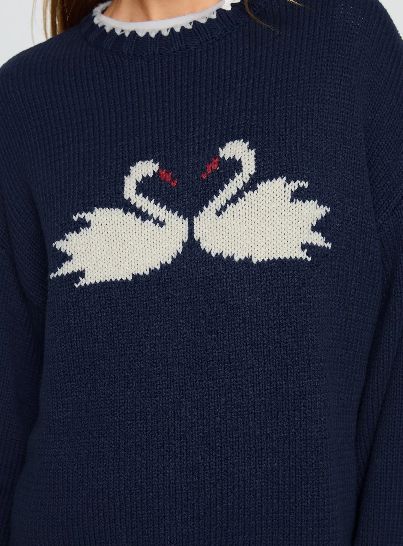 Swan Lake Love Knit Jumper Navy - Image 6