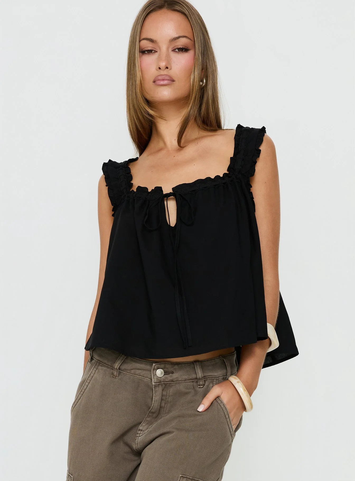 Swing Babydoll Top Black - Image 2