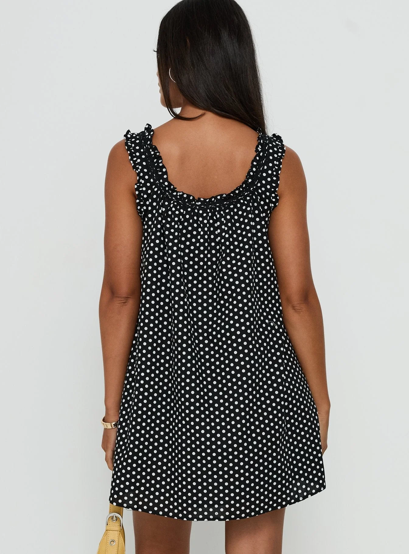 Swing Mini Dress Black Polka Dot - Image 4