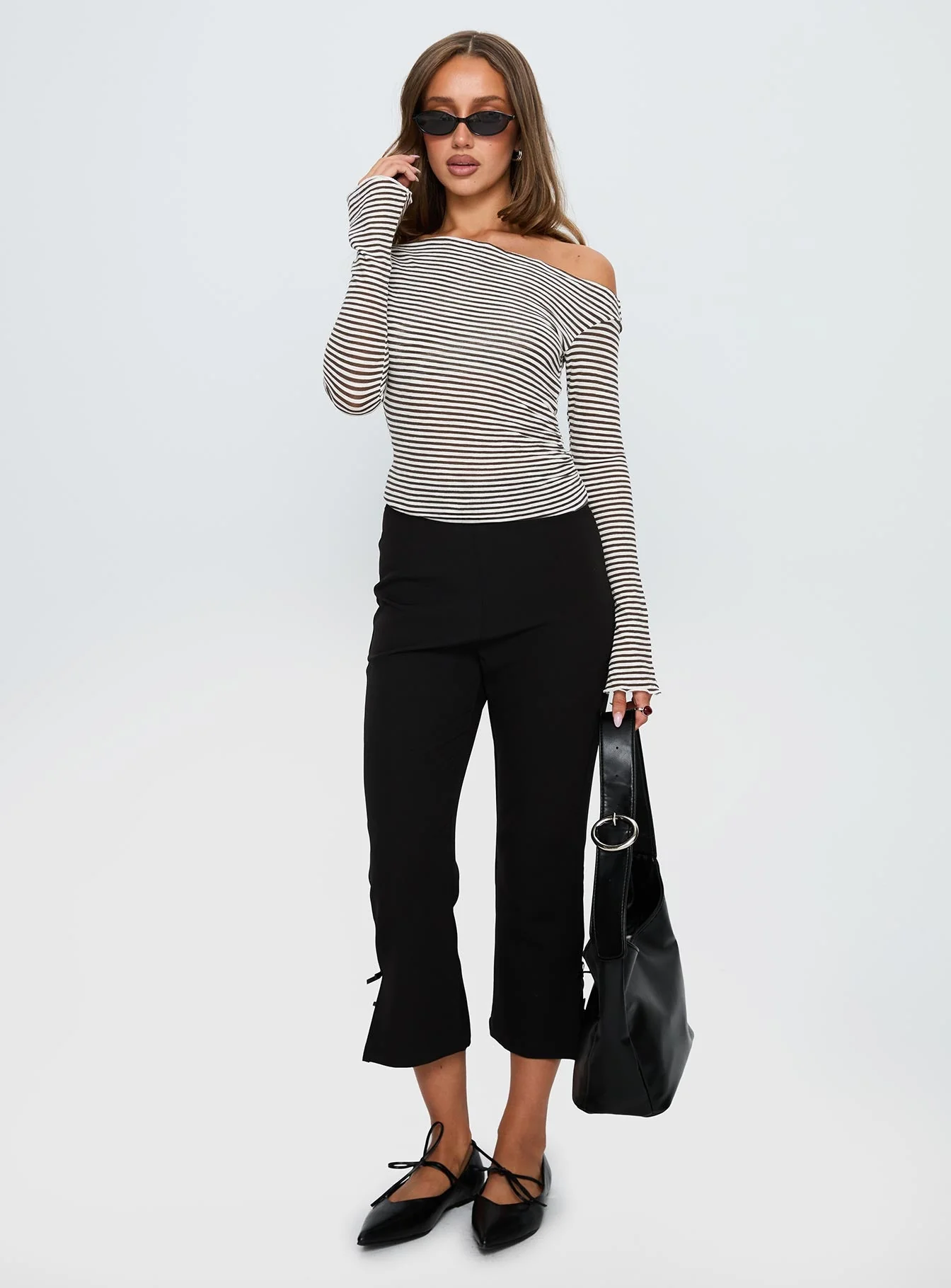 Synergies Long Sleeve Top Brown / White Stripe - Image 3