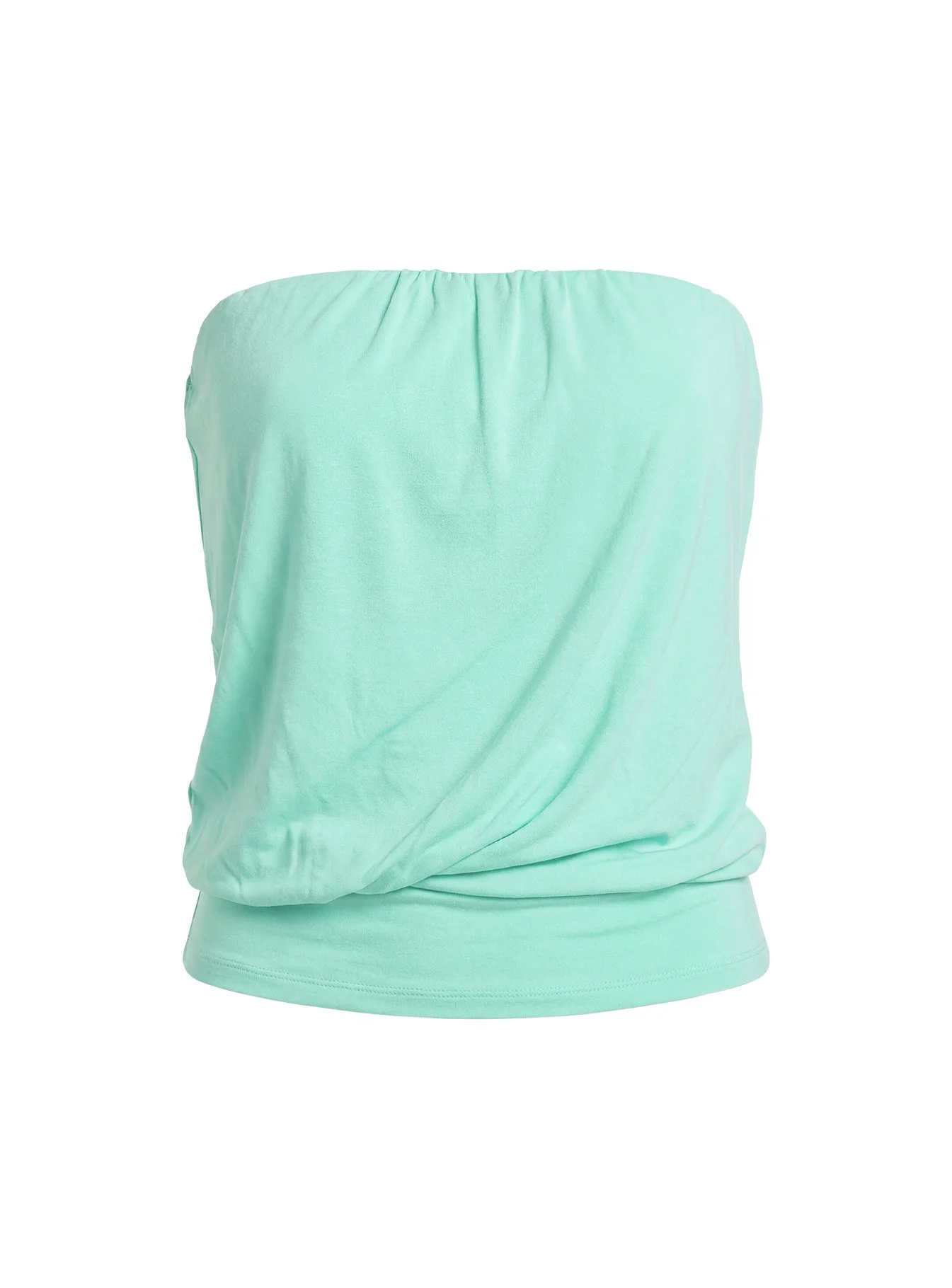Taleisa Gathered Drape Strapless Top Aqua - Image 9