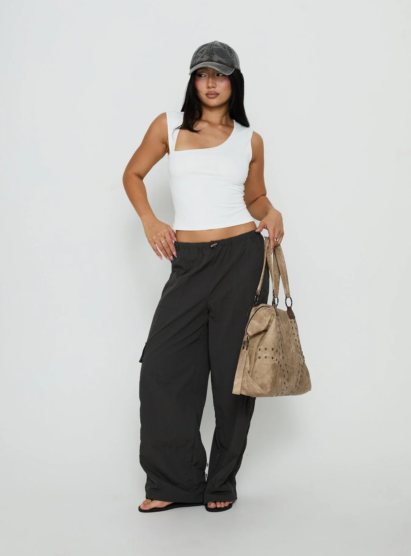 Tannen Cut Out Tank Top White - Image 3