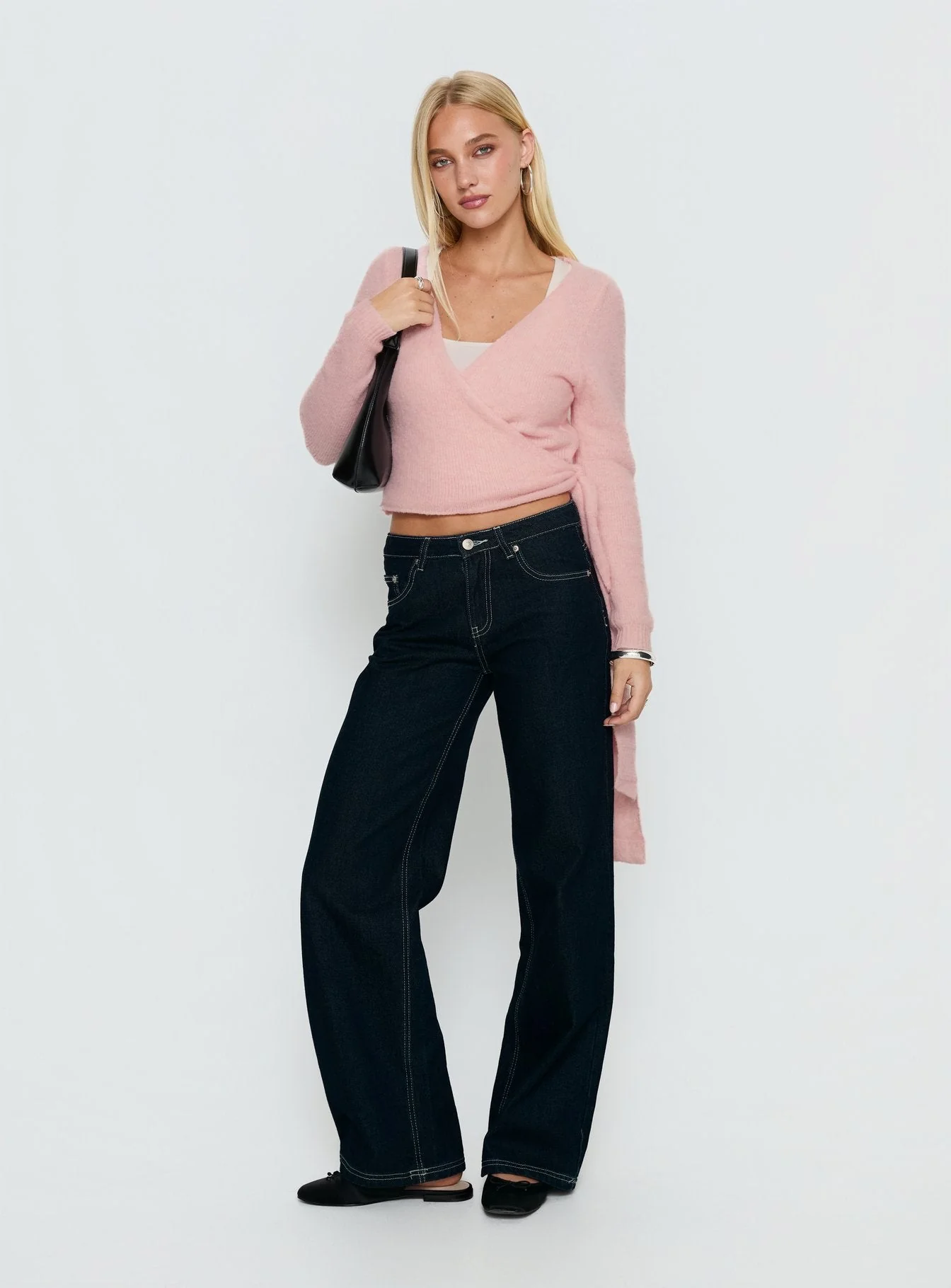 Tonee Wrap Knit Cardigan Pink - Image 2