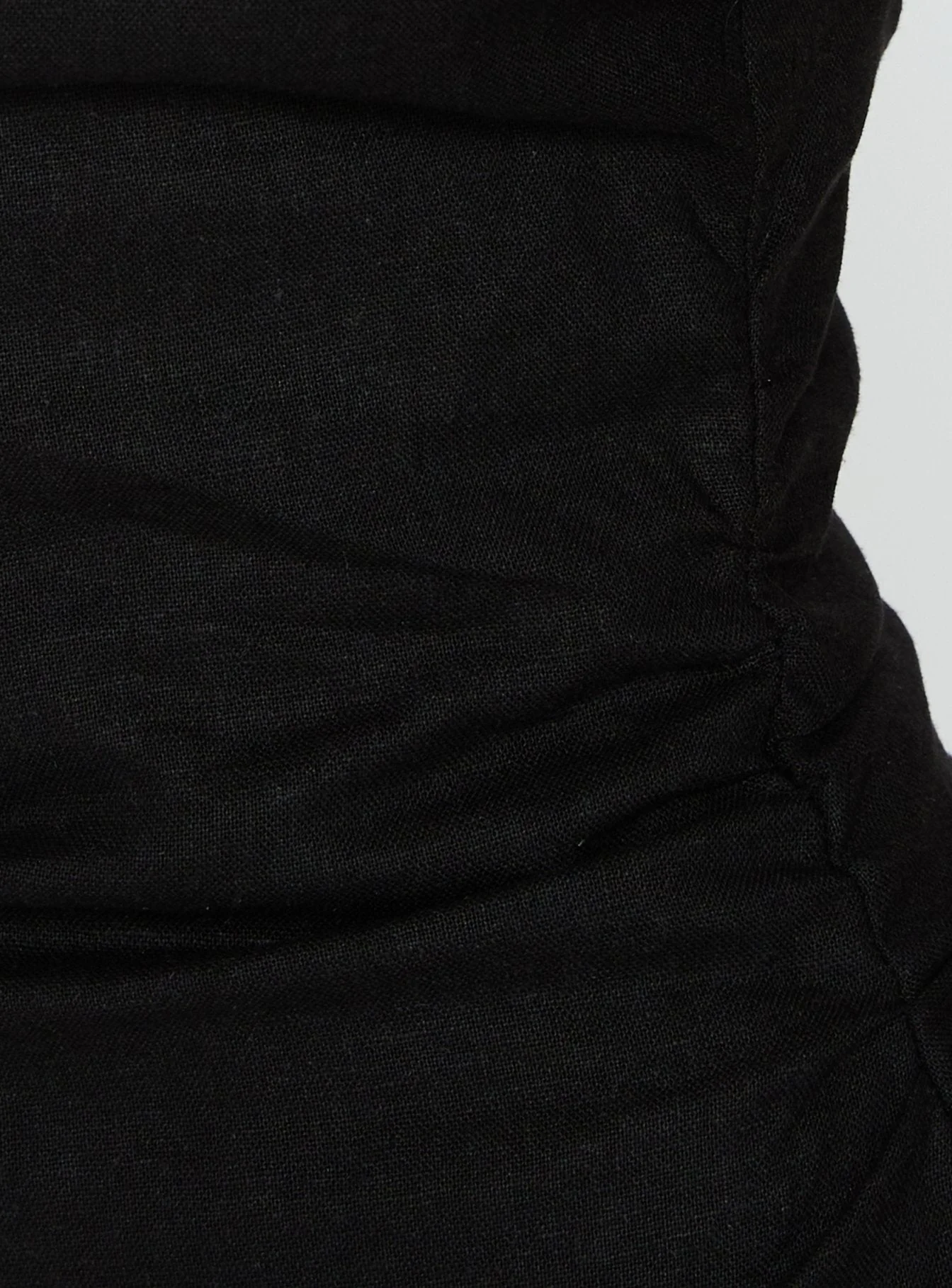 Veara Linen Low Back Tie Detail Romper Black - Image 7