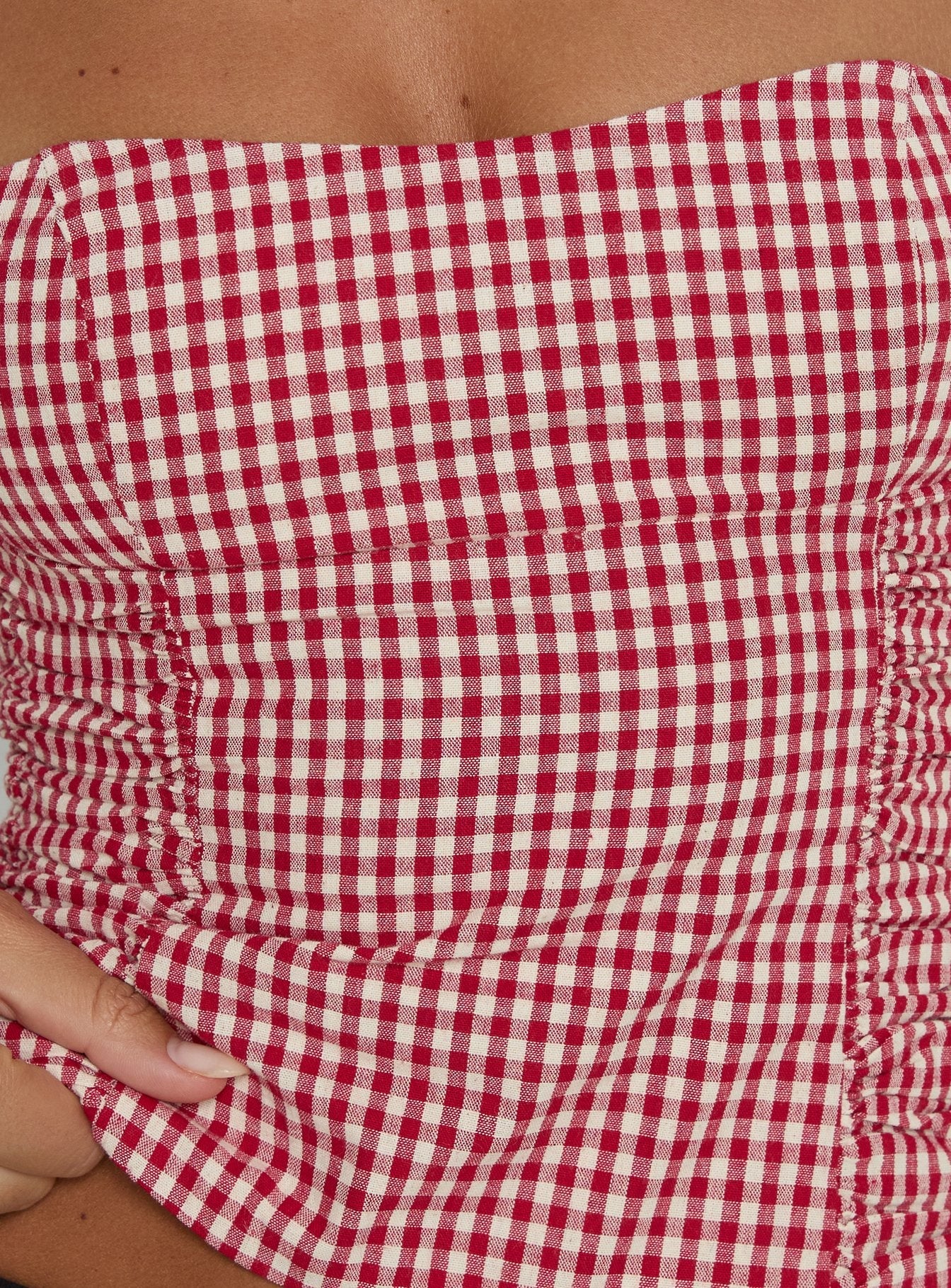 West Coast Love Halter Top Red Gingham - Image 6