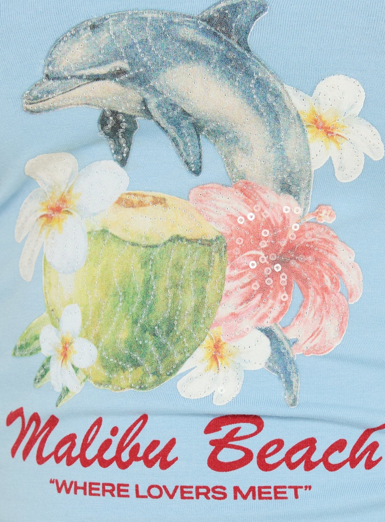 Where Lovers Meet Sequin Graphic Tank Top Blue - Image 5