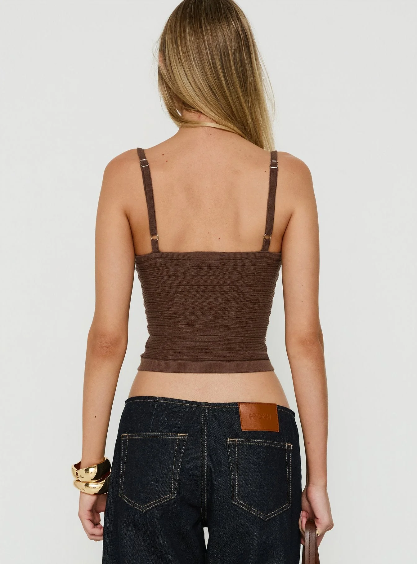 Wilah Knit Tank Top Brown - Image 5