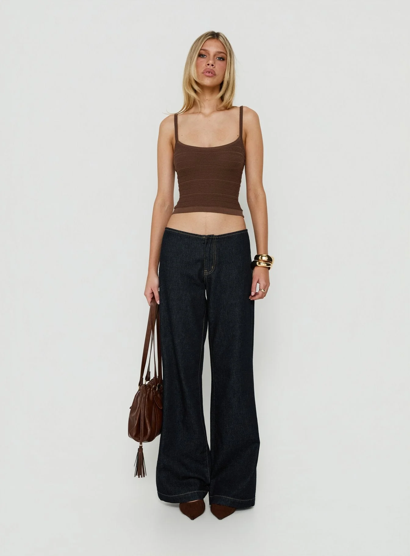 Wilah Knit Tank Top Brown - Image 7