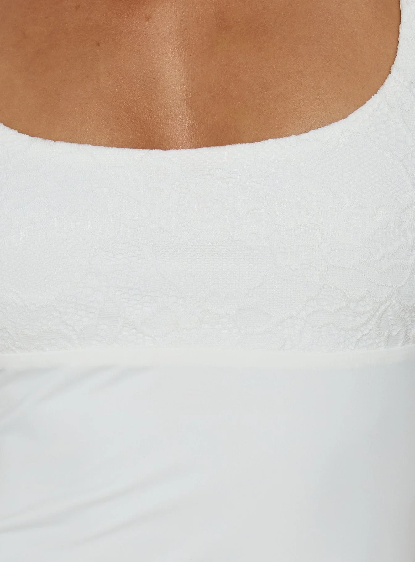 Zenaide Lace Detail Halter Tank Top White - Image 6