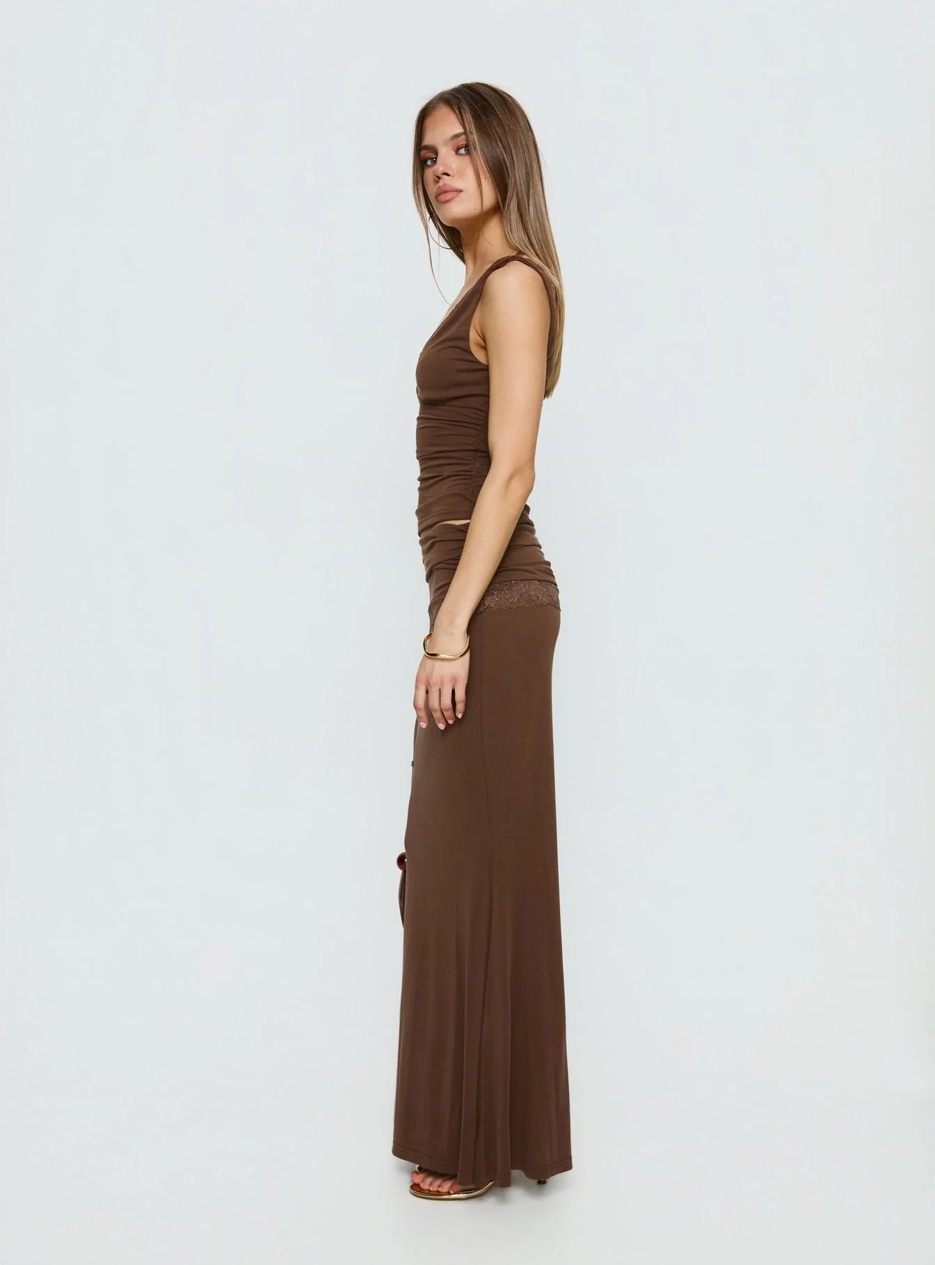 Zespri Jersey Maxi Skirt Brown - Image 4